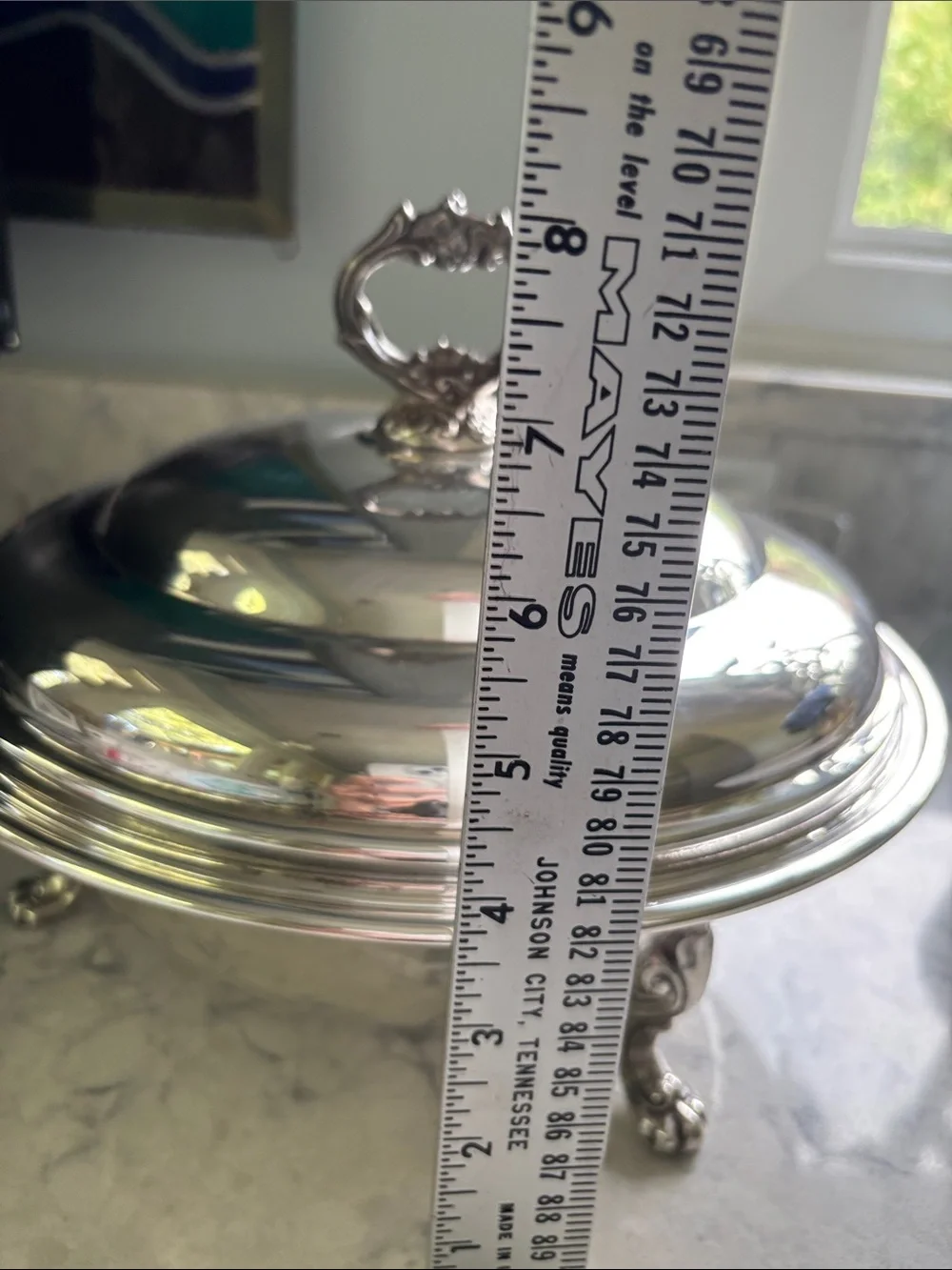 Vintage Silver-plateLidded Serving Bowl with Pyrex 2qt insert